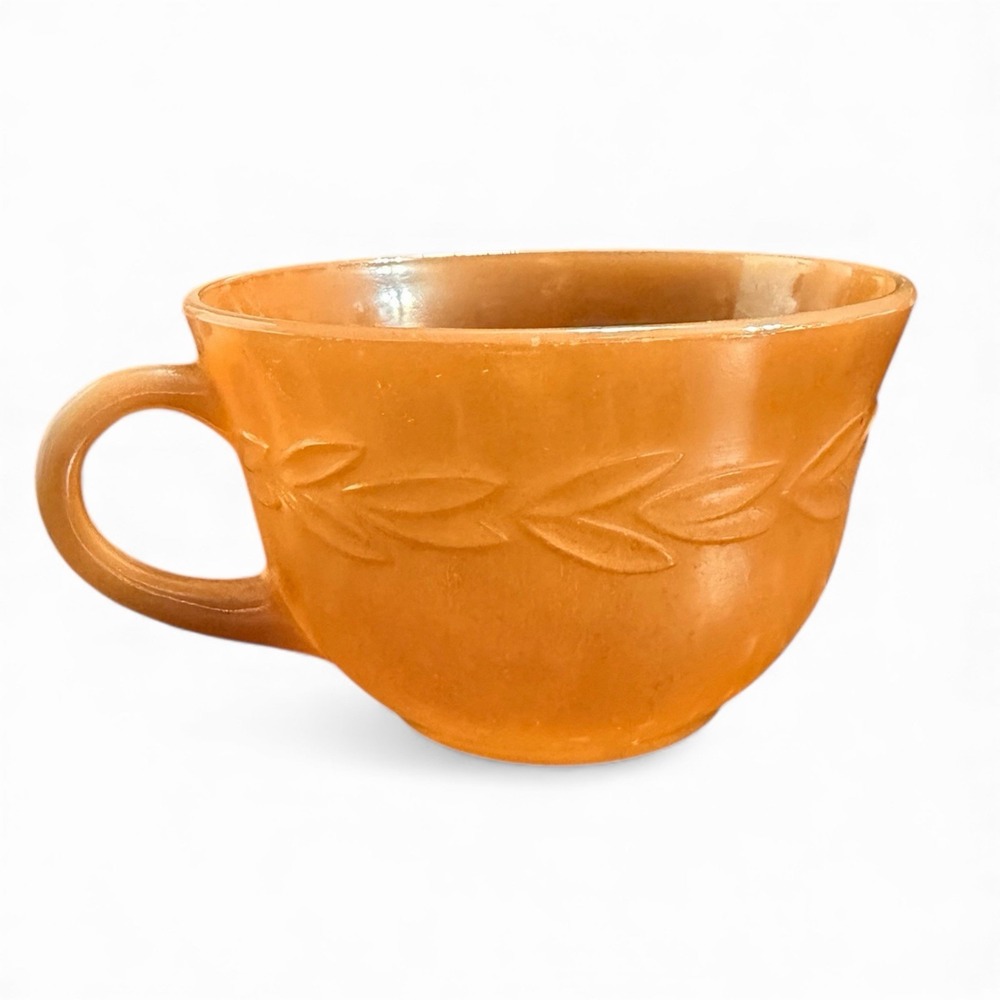 Oven Fire King‎ Ware Teacup Peach Mother-of-Pearl